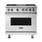 Viking - Freestanding 7 Series Dual Fuel Self-Clean 36"W Range - Frost White-Front_Standard