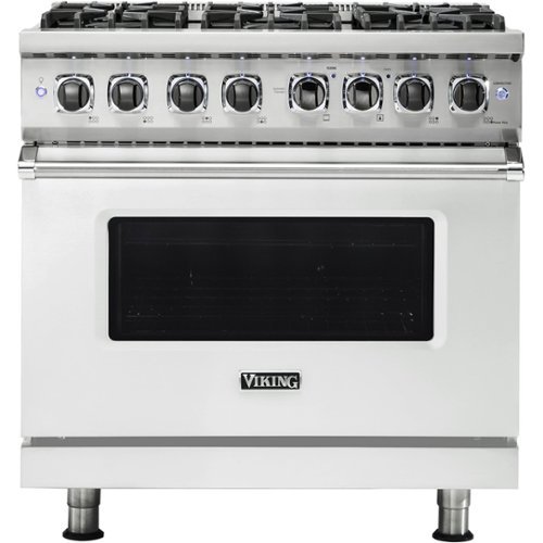 Viking - Professional 5 Series 5.6 Cu. Ft. Freestanding Dual Fuel True Convection Range with Self-Cleaning - Frost white