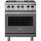 Viking - 5-Series 4.7 Cu. Ft. Self-Cleaning Freestanding Dual Fuel Convection Range - Damascus Gray-Front_Standard