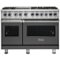 Viking - 48"W 7-Series Dual Fuel Self-Clean Range-6 Burners + Griddle - LP - Damascus Gray-Front_Standard