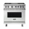 Viking - Freestanding 7 Series Dual Fuel Self-Clean 36"W Range - Frost White-Front_Standard