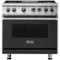 Viking - 5-Series 5.6 Cu. Ft. Self-Cleaning Freestanding Dual Fuel Convection Range - Cast Black-Front_Standard