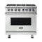 Viking - Freestanding 7 Series Dual Fuel Self-Clean 36"W Range - Frost White-Front_Standard