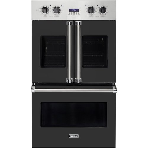 Viking - Professional 7 Series 30" Built-In Double Electric Convection Wall Oven - Cast Black