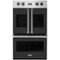 Viking - Professional 7 Series 30" Built-In Double Electric Convection Wall Oven - Cast Black-Front_Standard