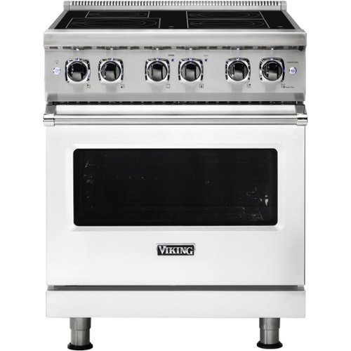 Viking - Professional 5 Series 4.7 Cu. Ft. Freestanding Electric Induction True Convection Range with Self-Cleaning - Frost White-Front_Standard 