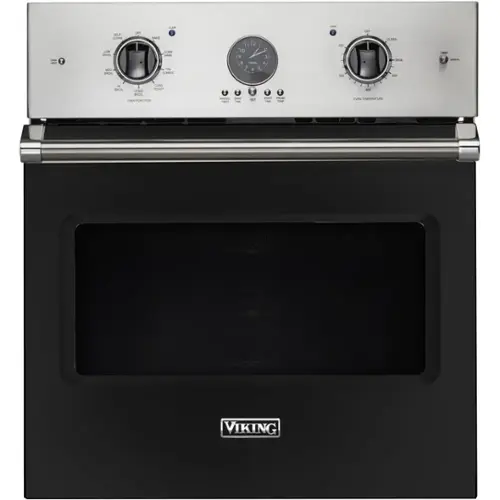 Front. Viking - Professional 5 Series 27" Built-In Single Electric Convection Oven - Cast Black.