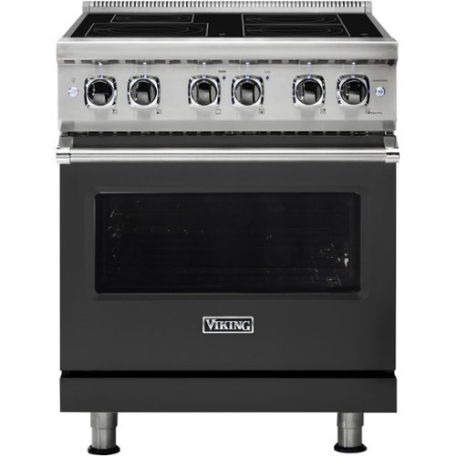 Viking - Professional 5 Series 4.7 Cu. Ft. Freestanding Electric Induction True Convection Range with Self-Cleaning - Cast black-Front_Standard 