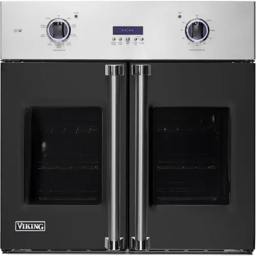 Front. Viking - Professional 7 Series 30" Built-In Single Electric Convection Oven - Cast Black.
