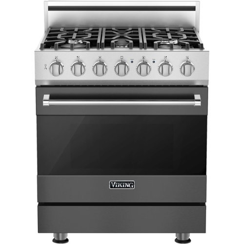 Viking - 3 Series 4.0 Cu. Ft. Freestanding Gas Convection Range with Self-Cleaning - Damascus gray