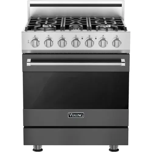 Front. Viking - 3 Series Freestanding Gas 30" Range - Damascus Gray.