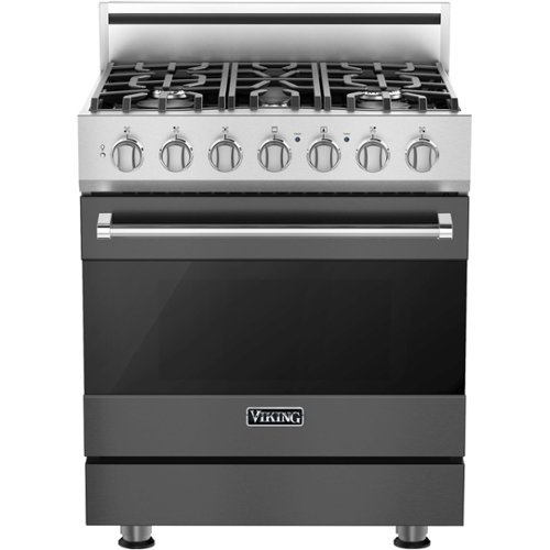 Viking - 3 Series 4.0 Cu. Ft. Freestanding LP Gas Convection Range with Self-Cleaning - Damascus gray
