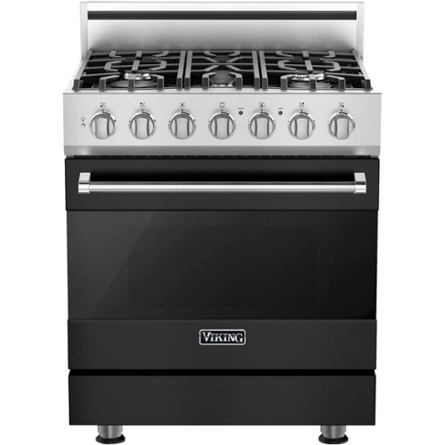 Viking - 3 Series 4.0 Cu. Ft. Freestanding LP Gas Convection Range with Self-Cleaning - Cast black