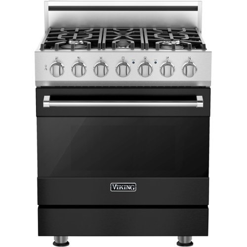 Viking - 3 Series 4.7 Cu. Ft. Freestanding Dual Fuel LP Gas True Convection Range with Self-Cleaning - Cast black