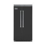 Viking - Professional 5 Series Quiet Cool 25.3 Cu. Ft. Side-by-Side Built-In Refrigerator - Cast black - Front_Standard
