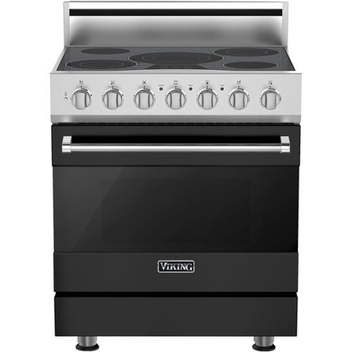 Viking - 3 Series 4.7 Cu. Ft. Freestanding Electric True Convection Range with Self-Cleaning - Cast black