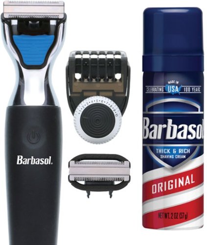 Barbasol Rechargeable Power Single Blade Wet/Dry Electric Shaver Grooming Kit - Black WORLDWIDE DELIVERY