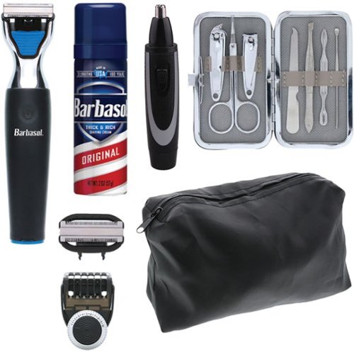 Barbasol Rechargeable Power Single Blade Wet/Dry Electric Shaver Grooming Kit - Black BUY IN EUROPE