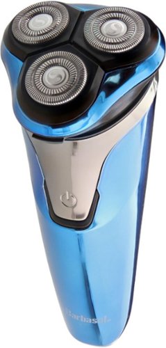 Barbasol Rechargeable Wet/Dry Rotary Electric Shaver with Beard Trimmer - Black/Blue GLOBAL SHIPPING