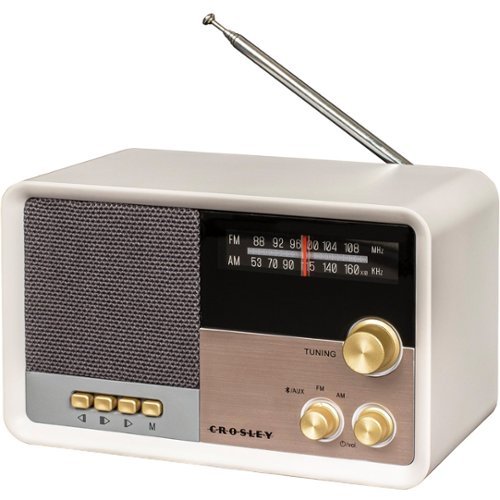 Crosley Tribute Portable AM/FM Radio - Sand White WORLDWIDE DELIVERY