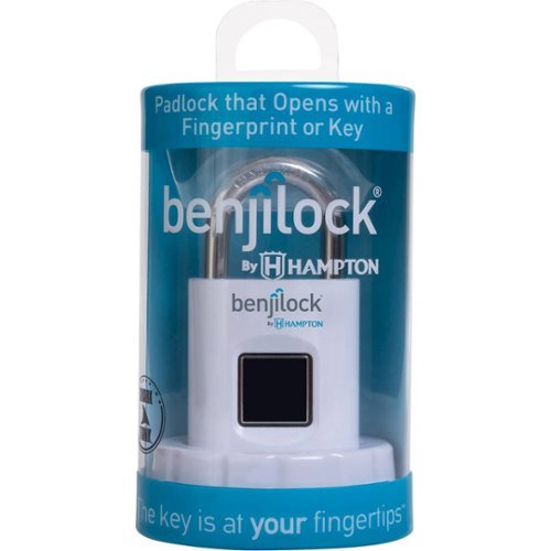 BenjiLock by Hampton Fingerprint Padlock - White GLOBAL SHIPPING