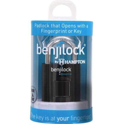BenjiLock by Hampton Fingerprint Padlock - Black GLOBAL SHIPPING
