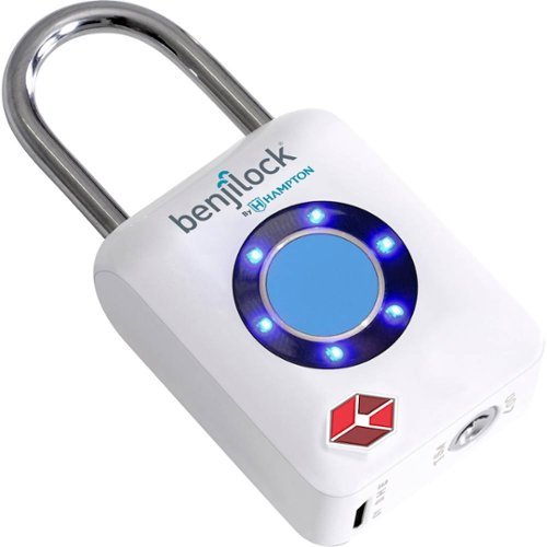 BenjiLock by Hampton TSA Fingerprint Padlock - White WORLDWIDE DELIVERY