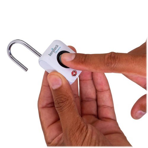 BenjiLock by Hampton TSA Fingerprint Padlock - White GLOBAL SHIPPING
