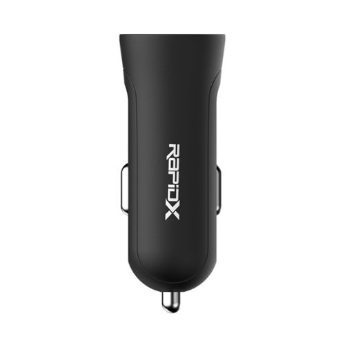 RapidX - X2PD 2-Port Vehicle Charger with One QC 18W USB Port & One 30W USB-C Port, 48W Max Output - Black