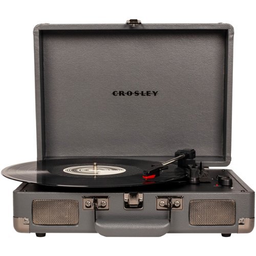 Crosley - Cruiser Deluxe Bluetooth Stereo Turntable - Slate/Gunmetal-Front_Standard 