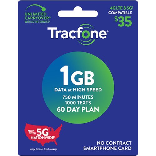 TracFone - $35 Smartphone 1GB Plan (Email Delivery) [Digital]