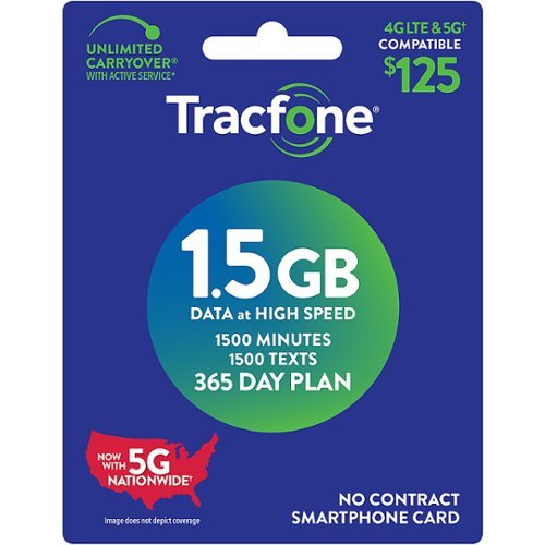 TracFone - $125 Smartphone 1.5 GB Plan (Email Delivery) [Digital]