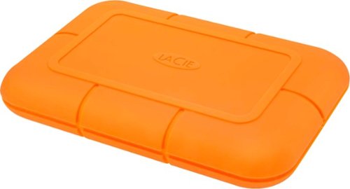 LaCie Rugged 500GB External USB-C, USB 3.2 Portable SSD with Rescue Data Recovery Services - Orange GLOBAL SHIPPING