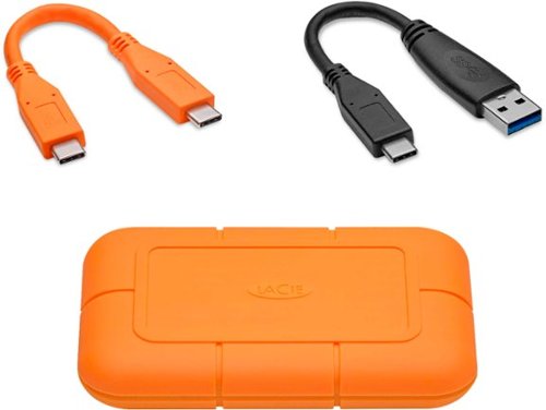 LaCie Rugged 500GB External USB-C, USB 3.2 Portable SSD with Rescue Data Recovery Services - Orange WHERE TO BUY