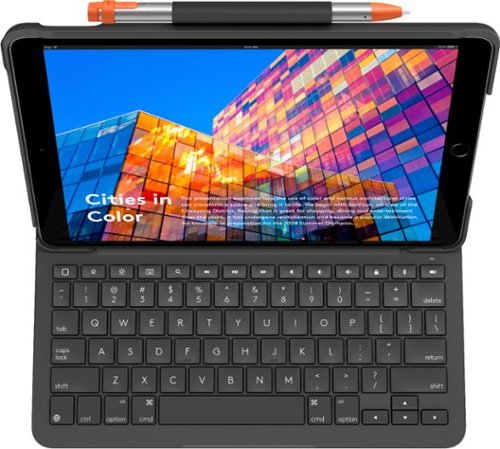  Logitech - Slim Folio Wireless Keyboard for Apple® iPad® Air 10.5&quot; (3rd Generation 2019) - Graphite