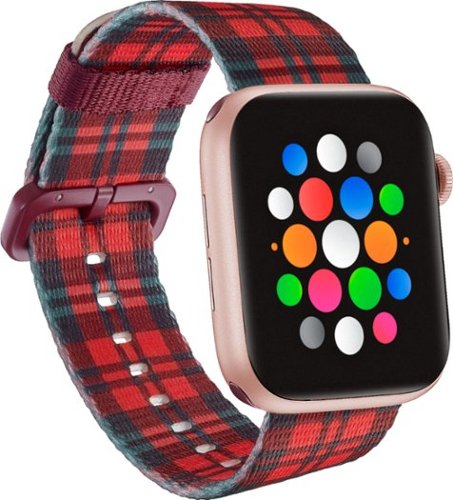 Modal™ - Woven Nylon Watch Band for Apple Watch 42mm, 44mm, and 45mm - Red Plaid
