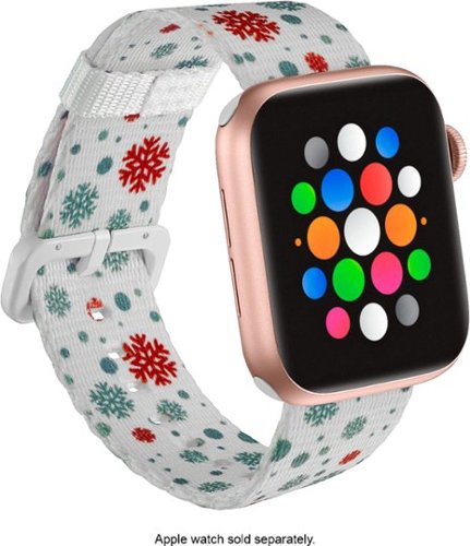 Modal™ - Woven Nylon Watch Band for Apple Watch 38mm, 40mm, 41mm and Apple Watch Series 8 41mm - White/Snowflakes-Angle_Standard 
