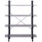 Noble House - Antigo Faux Wood and Steel Frame Industrial 4-Shelf Bookcase - Light Gray-Front_Standard