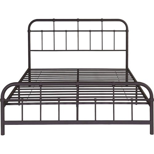 Noble House - Sodus Industrial 63.8" Queen Size Iron Bed Frame - Hammered Copper-Front_Standard 