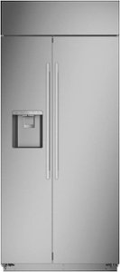 Monogram - 20.4 Cu. Ft. Side-by-Side Built-In Refrigerator with Dispenser - Stainless steel - Front_Standard
