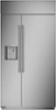 Monogram - 24.6 Cu. Ft. Side-by-Side Built-In Refrigerator with Dispenser - Stainless Steel-Front_Standard 