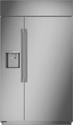 Monogram - 28.8 Cu. Ft. Side-by-Side Built-In Refrigerator with Dispenser - Stainless steel - Front_Standard