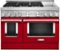 KitchenAid - 6.3 Cu. Ft. Freestanding Double Oven Gas True Convection Range with Self-Cleaning and Griddle - Passion Red-Front_Standard