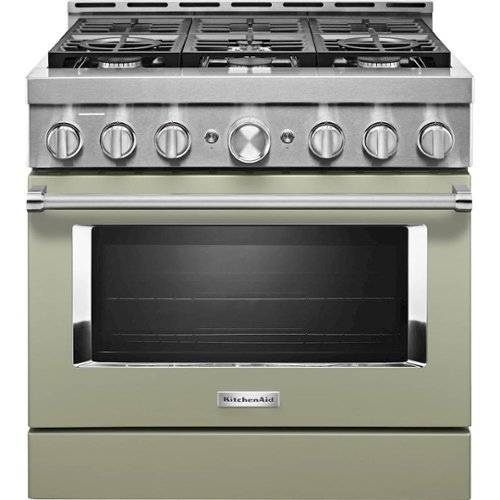 KitchenAid - Commercial-Style 5.1 Cu. Ft. Slide-In Gas True Convection Range with Self-Cleaning - Avocado cream