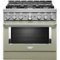 KitchenAid - Commercial-Style 5.1 Cu. Ft. Slide-In Gas True Convection Range with Self-Cleaning - Avocado Cream-Front_Standard