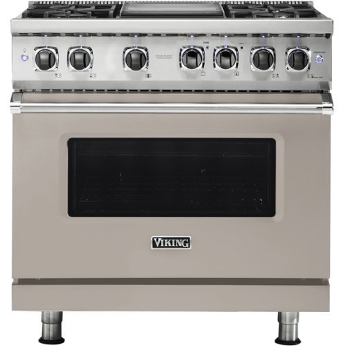 Viking - Professional 5 Series 5.6 Cu. Ft. Freestanding Dual Fuel True Convection Range with Self-Cleaning - Pacific Gray