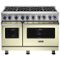 Viking - 48"W 7-Series Dual Fuel Self-Clean Range-8 Burners - Vanilla Cream-Front_Standard