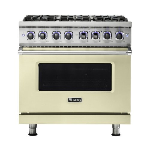 Viking - Professional 7 Series 5.1 Cu. Ft. Freestanding LP Gas Convection Range - Vanilla cream