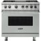 Viking - 5-Series 5.6 Cu. Ft. Self-Cleaning Freestanding Dual Fuel Convection Range - Arctic Gray-Front_Standard