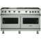 Viking - Professional 5 Series 8 Cu. Ft. Freestanding Double Oven LP Gas Convection Range - Arctic Gray-Front_Standard
